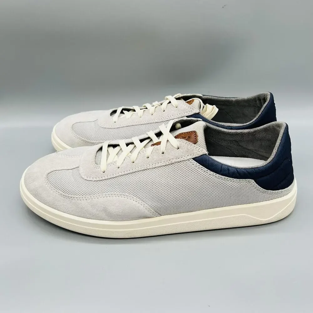 OluKai Shoes Mens 13 Gray Suede Mesh Punini Low Top Casual Sneakers Comfort